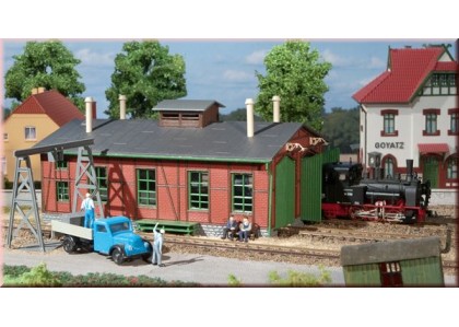 Remiza locomotiva cale ingusta + macara manuala - H0 AUHAGEN 11355