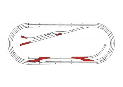 Set extensie sine "E" (terasament flexibil) - H0 ROCO 42023